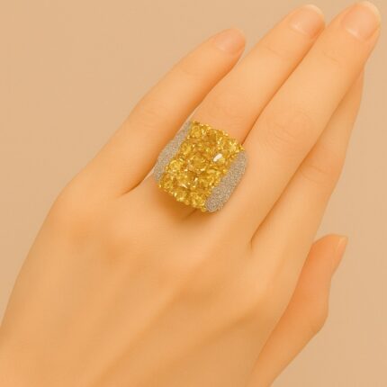 yellow cubic zirconia ring