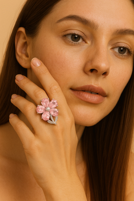 Handmade Beautiful Flower Ring For Women | Cubic Zirconia Rings