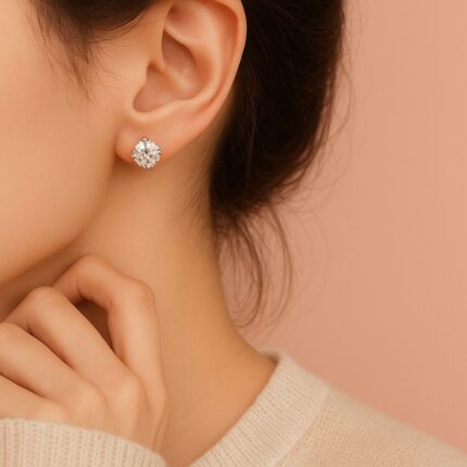 Teardrop Shaped Pearl and cubic zirconia Earrings For Women, Minimalistic Earrings for Valentine Day Gifts