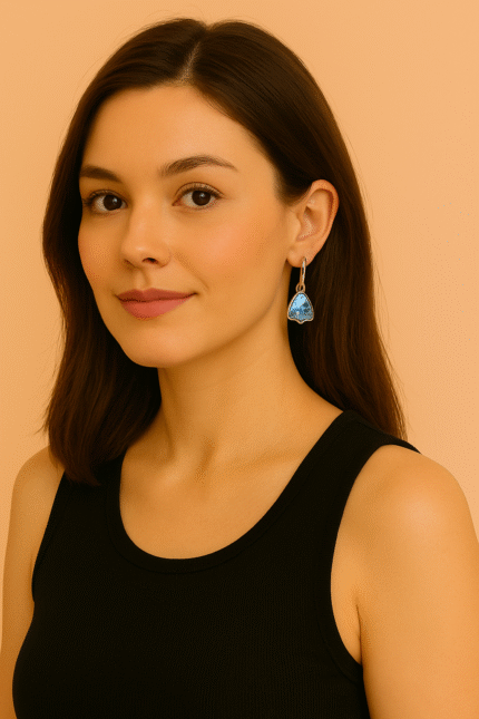 Blue Heart Stud Earrings